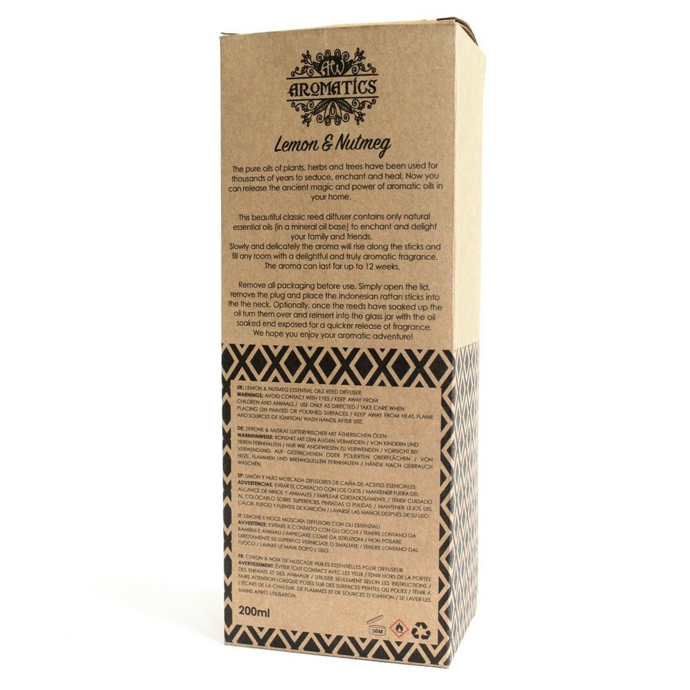 Lemon Nootmuskaat reed diffuser geurstokjes 