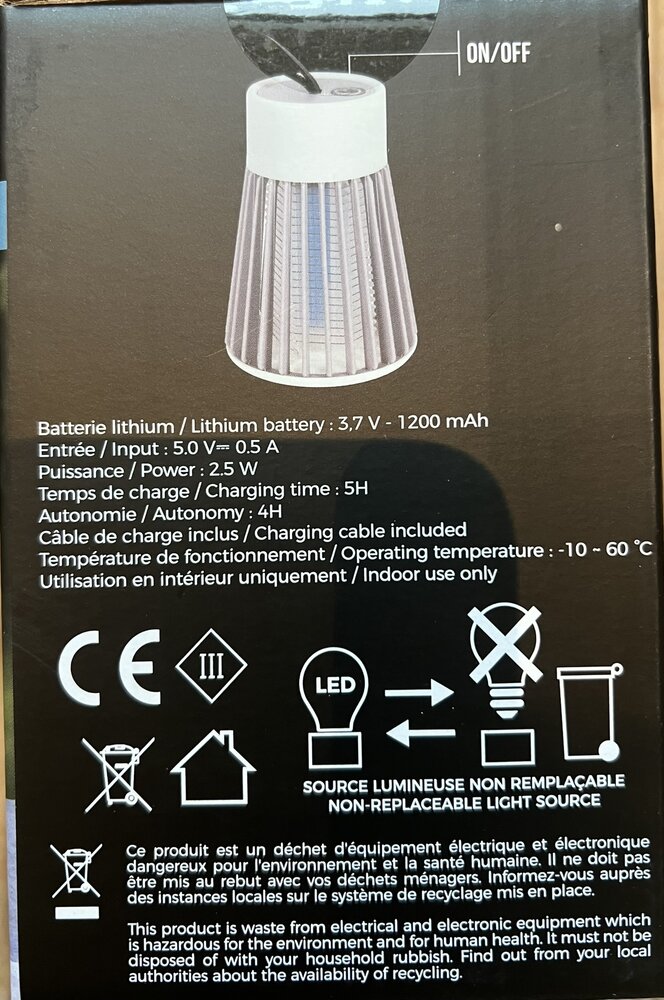 Muggenlamp oplaadbaar 