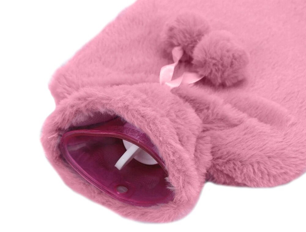 warmwaterkruik pluche roze - 1.7 liter