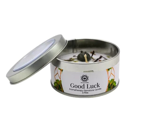 edelsteen geurkaars good luck patchouli