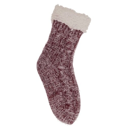 Fluffy huissokken antislip pluizig rood