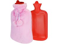 warmwaterkruik pluche roze - 1.7 liter