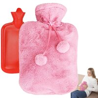 warmwaterkruik pluche roze - 1.7 liter