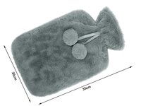 warmwaterkruik pluche grijs - 1.7 liter