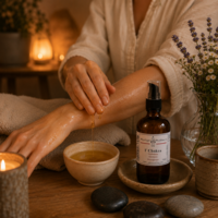 1e chakra stuit massage olie 100ml - merlijn wellness