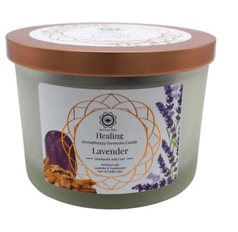 Edelsteenkaars healing lavendel amethist