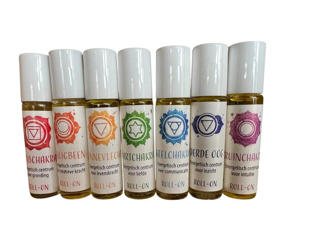 chakra roll on set van 7 de groene linde